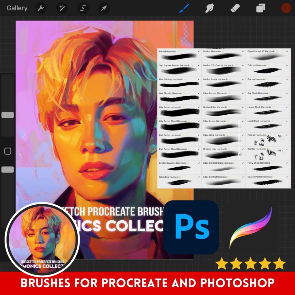 Jingsketch Procreate Brushes Harmonics Collection