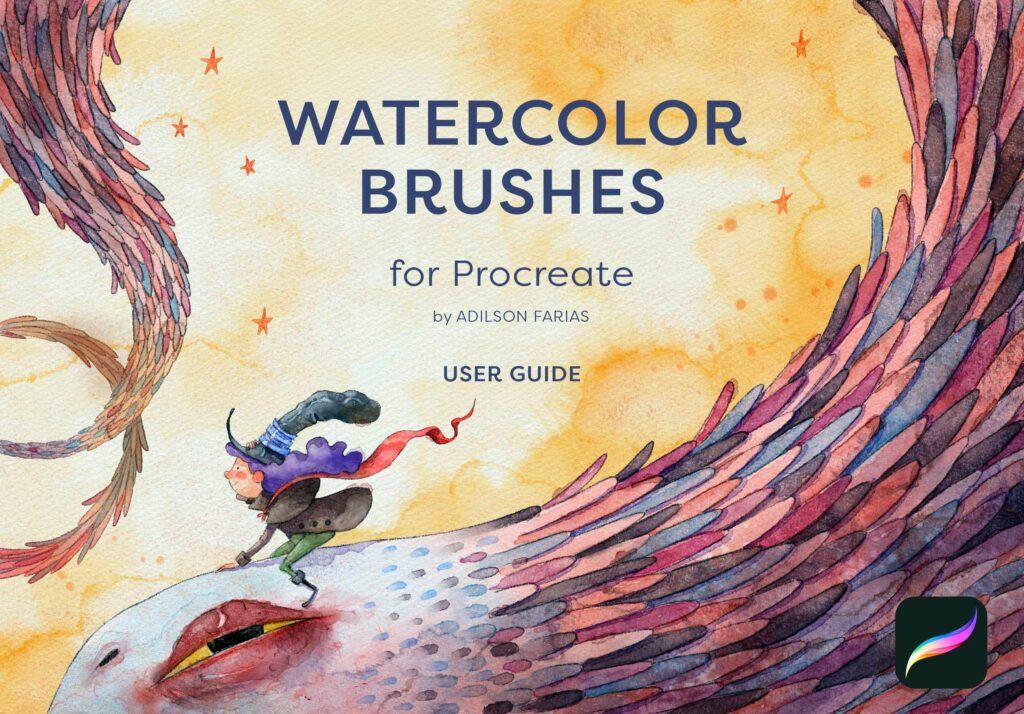 Digital Watercolor Brush Pack for Procreate by Adilson Farias