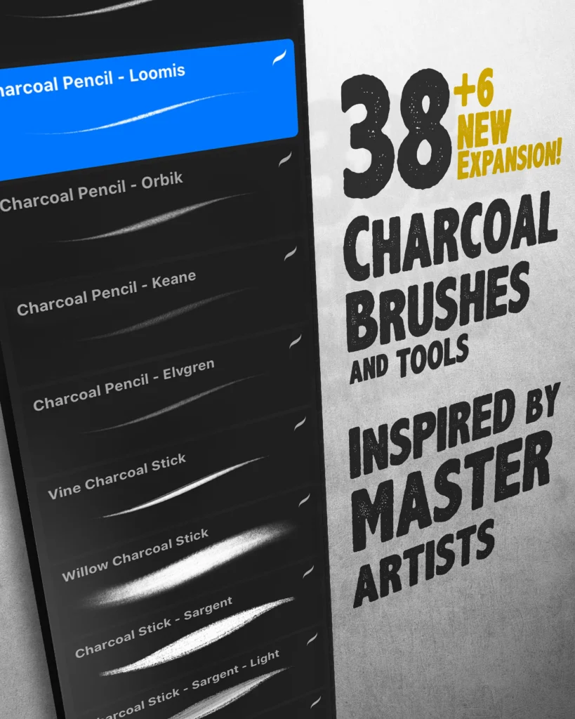 The Charcoal Master Pack : Procreate Brush Set by Lane.Draws