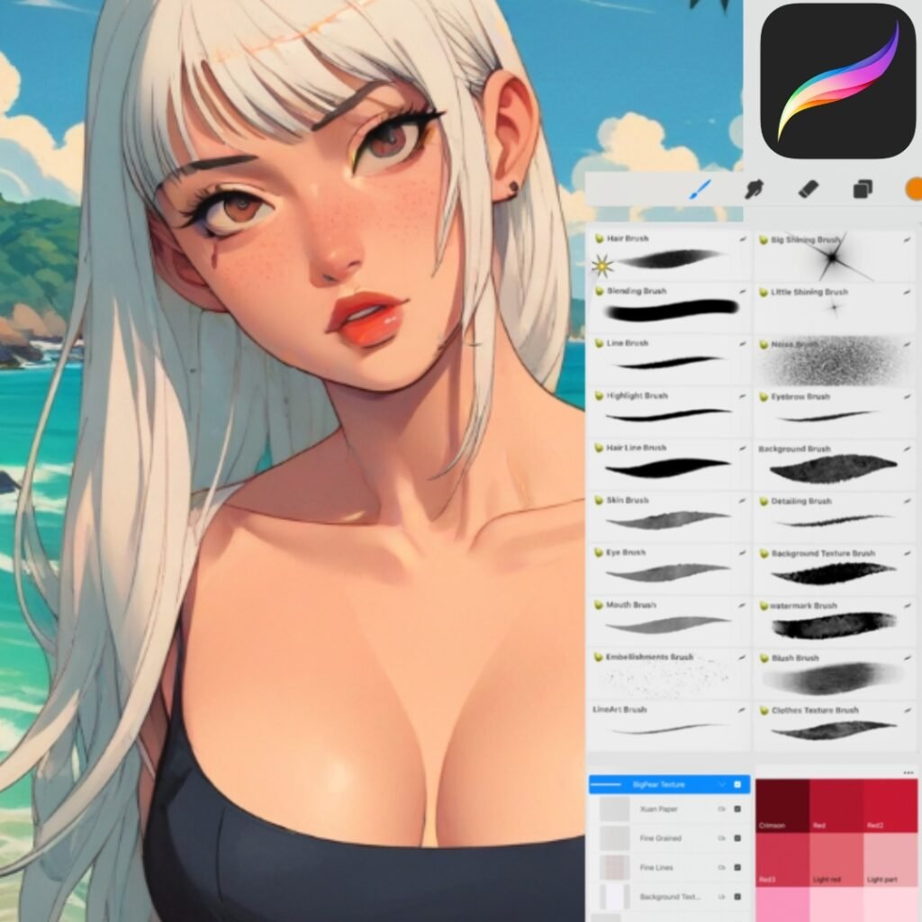 🏆 The Best Procreate Brushes for Portrait on Gumroad