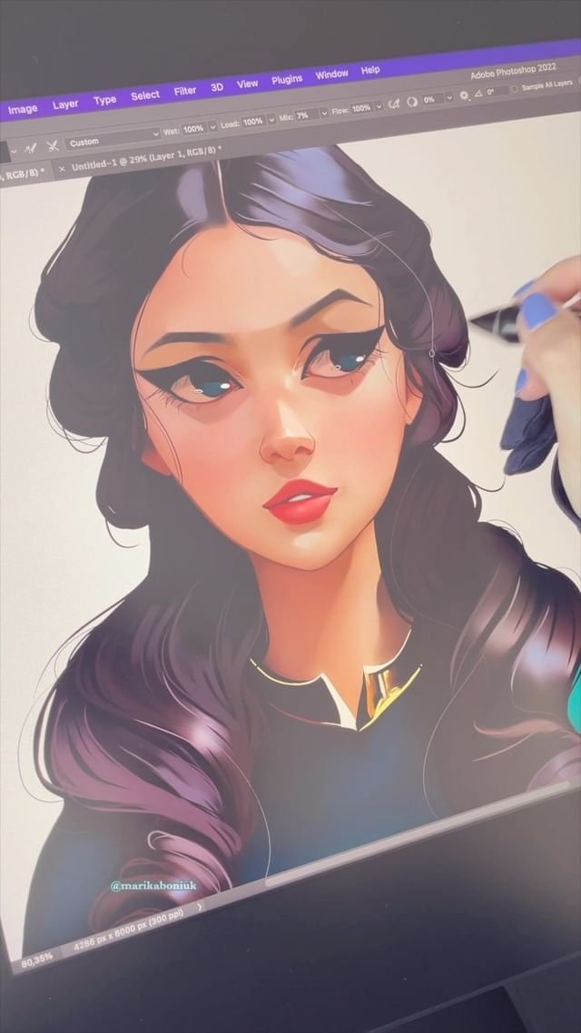 Pinceles de retrato para entintado en Procreate por Marika Boniuk