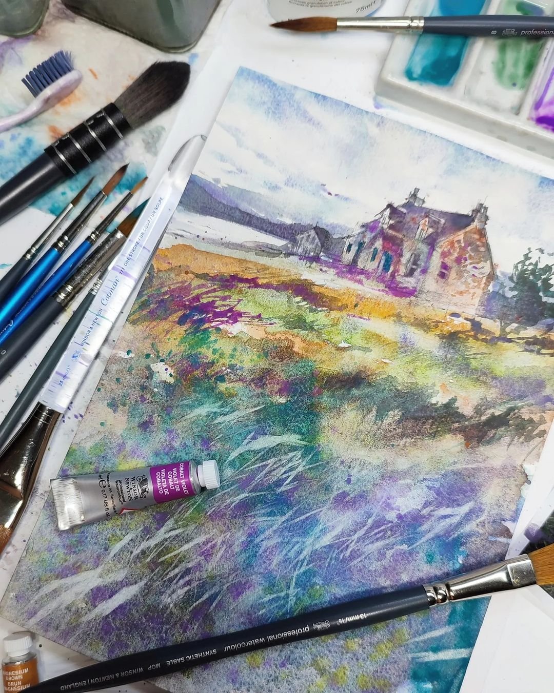 Mastering Watercolor Landscapes: Light and Depth by Katarzyna Kmiecik on Domestika