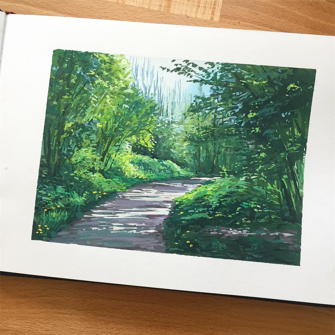 Lerne Landschaftsmalerei mit Maddy Bellwoar: Gouache Kurs