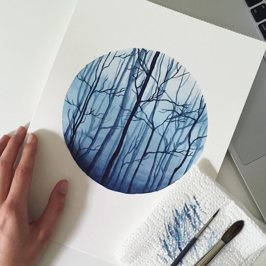 Kreativer Aquarellkurs: Natur und Double Exposure