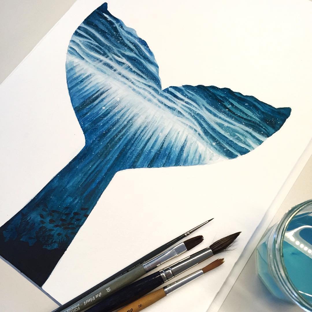 Kreativer Aquarellkurs: Natur und Double Exposure