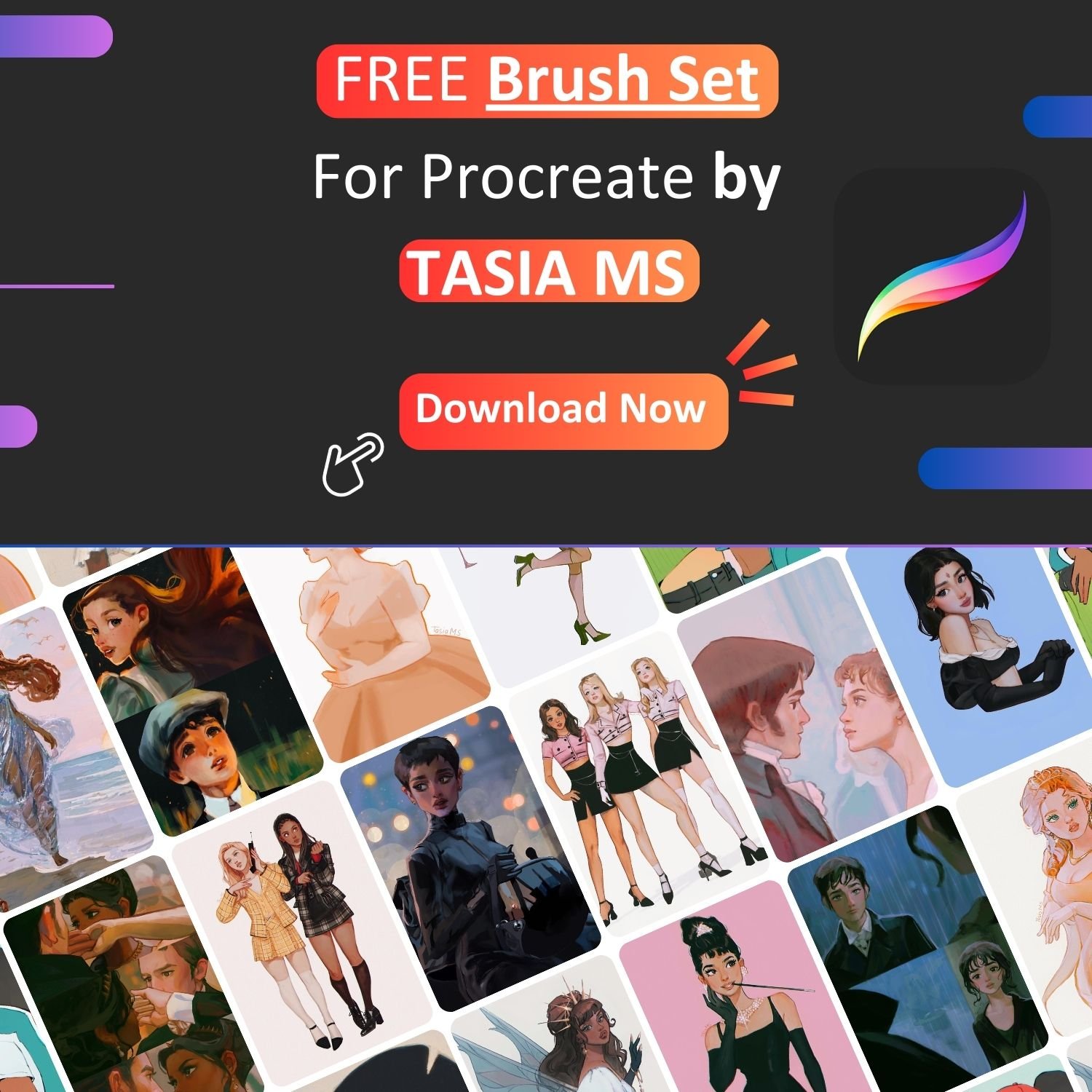 Free Procreate Brushes for Character Artists by Tasia MS